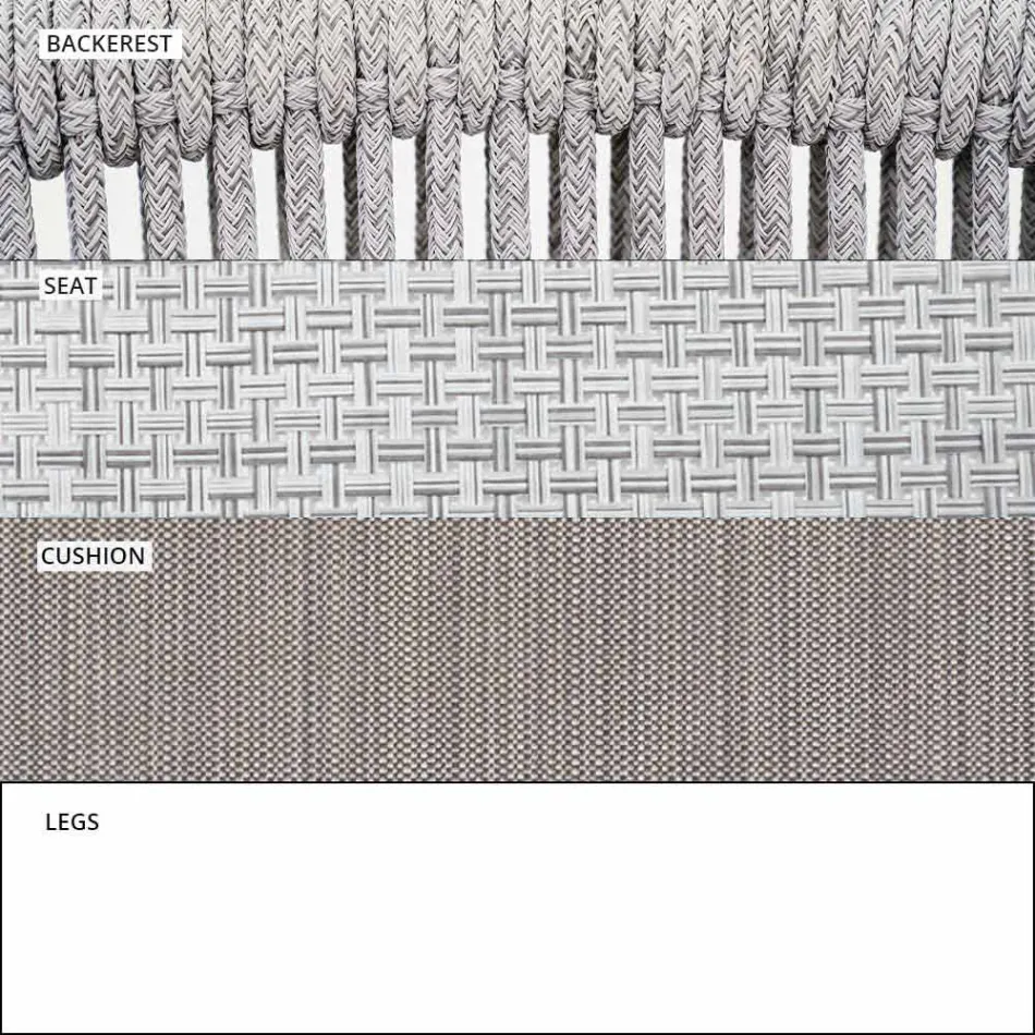 Tuinschommelfauteuil Effen en gestoffeerde stof - Smart van Varaschin Viadurini