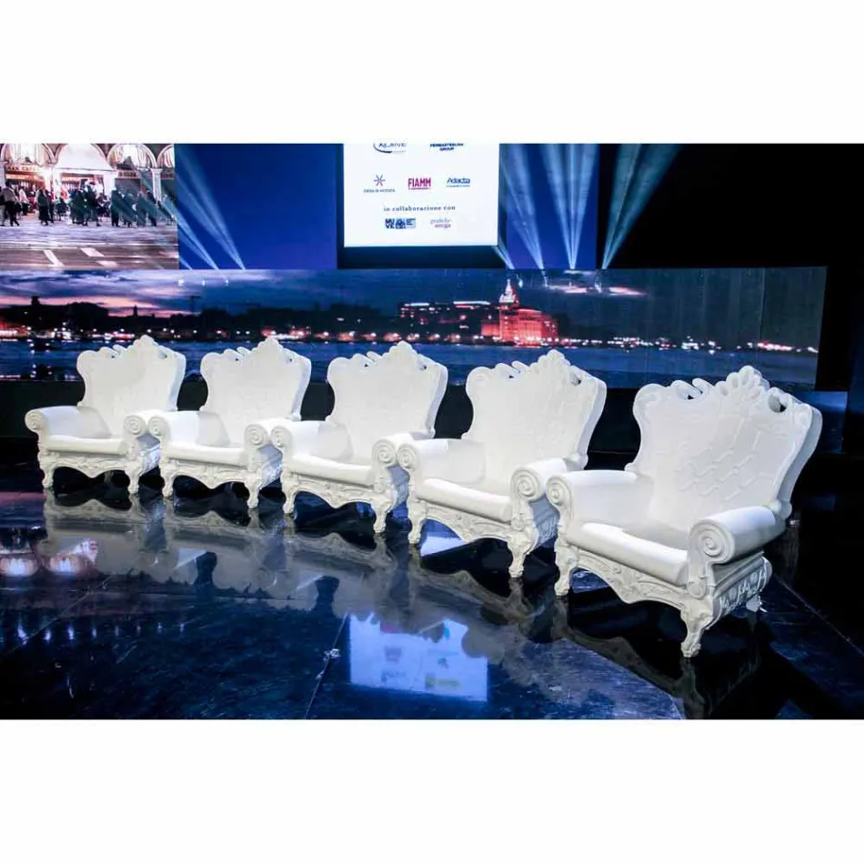 Gekleurde elegante fauteuil Slide Queen Of Love polyethyleen gemaakt in Italië Viadurini