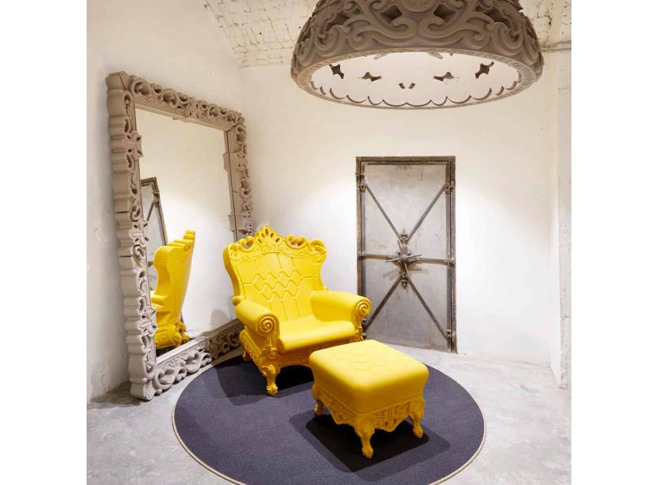 Gekleurde elegante fauteuil Slide Queen Of Love polyethyleen gemaakt in Italië Viadurini