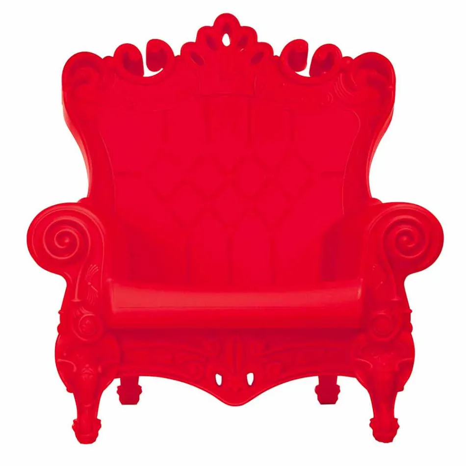 Gekleurde elegante fauteuil Slide Queen Of Love polyethyleen gemaakt in Italië Viadurini