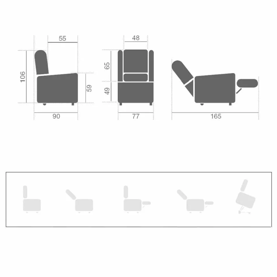 Elektrische liftfauteuil Relaxlift met 2 moderne luxe motoren - Victoire Viadurini