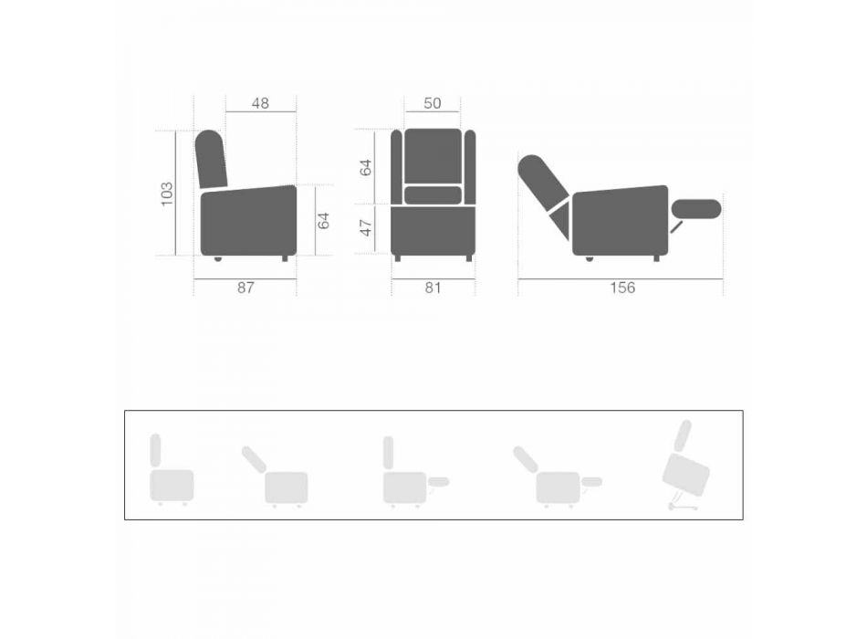 Elektrische fauteuil met lift & relax-functies met 2 motoren Made in Italy - Marlene Viadurini