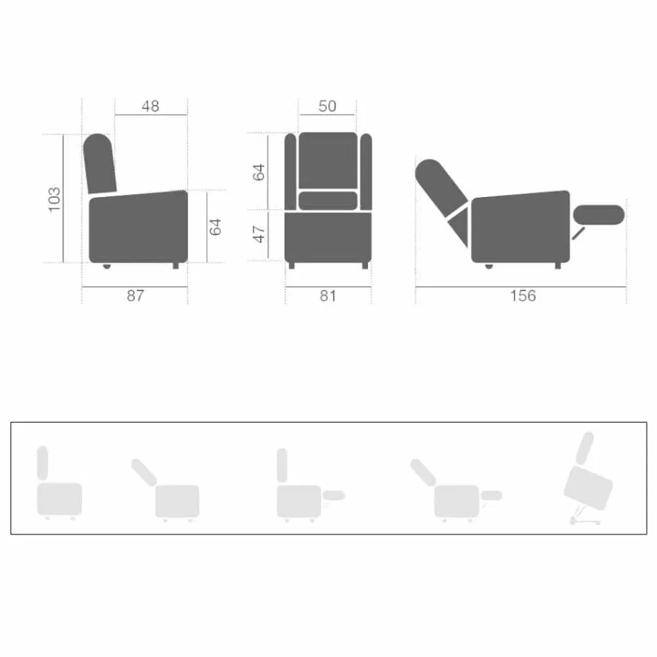 Elektrische fauteuil met lift & relax-functies met 2 motoren Made in Italy - Marlene Viadurini