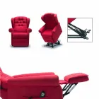 Elektrische fauteuil met lift & relax-functies met 2 motoren Made in Italy - Marlene Viadurini