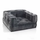Etnische lounge fauteuil in patchworkstof en fluweel - vezel Viadurini