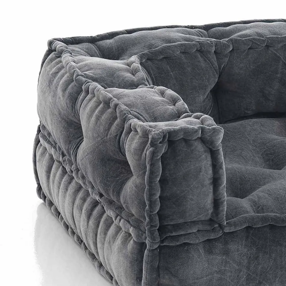 Etnische lounge fauteuil in patchworkstof en fluweel - vezel Viadurini