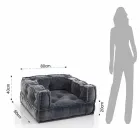 Etnische lounge fauteuil in patchworkstof en fluweel - vezel Viadurini