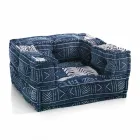 Etnische lounge fauteuil in patchworkstof en fluweel - vezel Viadurini