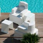 Drijvende leunstoel Trona wit ontwerp Luxe, made in Italy Viadurini