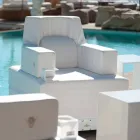 Drijvende leunstoel Trona wit ontwerp Luxe, made in Italy Viadurini