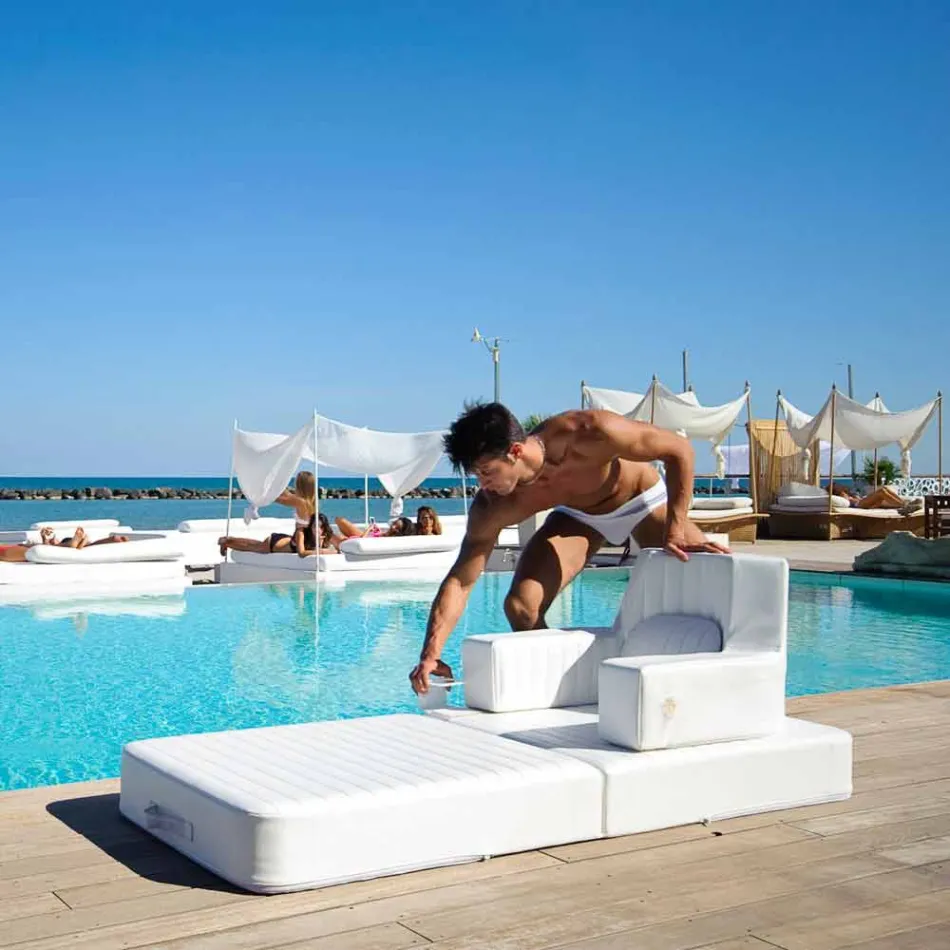 Drijvende leunstoel Trona wit ontwerp Luxe, made in Italy Viadurini