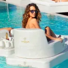 Drijvende leunstoel Trona wit ontwerp Luxe, made in Italy Viadurini