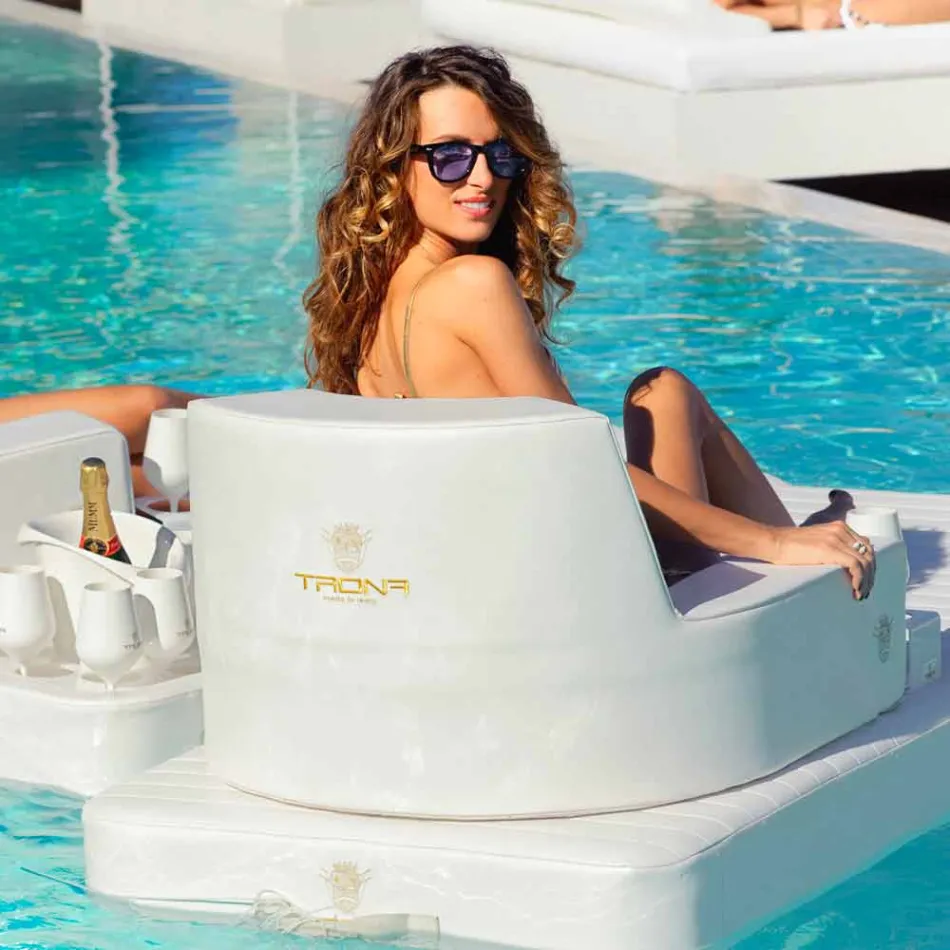 Drijvende leunstoel Trona wit ontwerp Luxe, made in Italy Viadurini