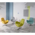 Draaifauteuil met metalen onderstel en stoffen zitting - Sereno Viadurini