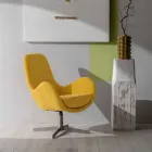 Draaifauteuil met metalen onderstel en stoffen zitting - Sereno Viadurini