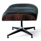 Draaibare fauteuil bekleed met leer met voetsteun Made in Italy - Maestrale Viadurini