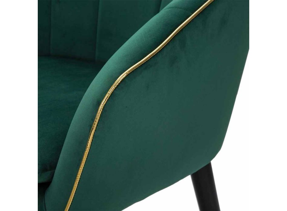 Gestoffeerde fauteuil in hout en stof met modern design - Maddy Viadurini