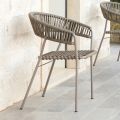 Stapelbare tuinfauteuil van staal en touw Made in Italy 2 stuks - Ragnar