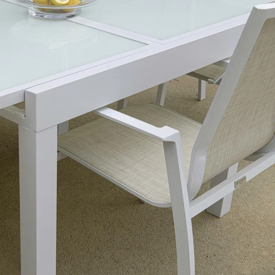 Stapelbare tuinstoel in textilene en aluminium - Foglio Viadurini