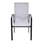 Stapelbare tuinstoel in textilene en aluminium - Foglio Viadurini