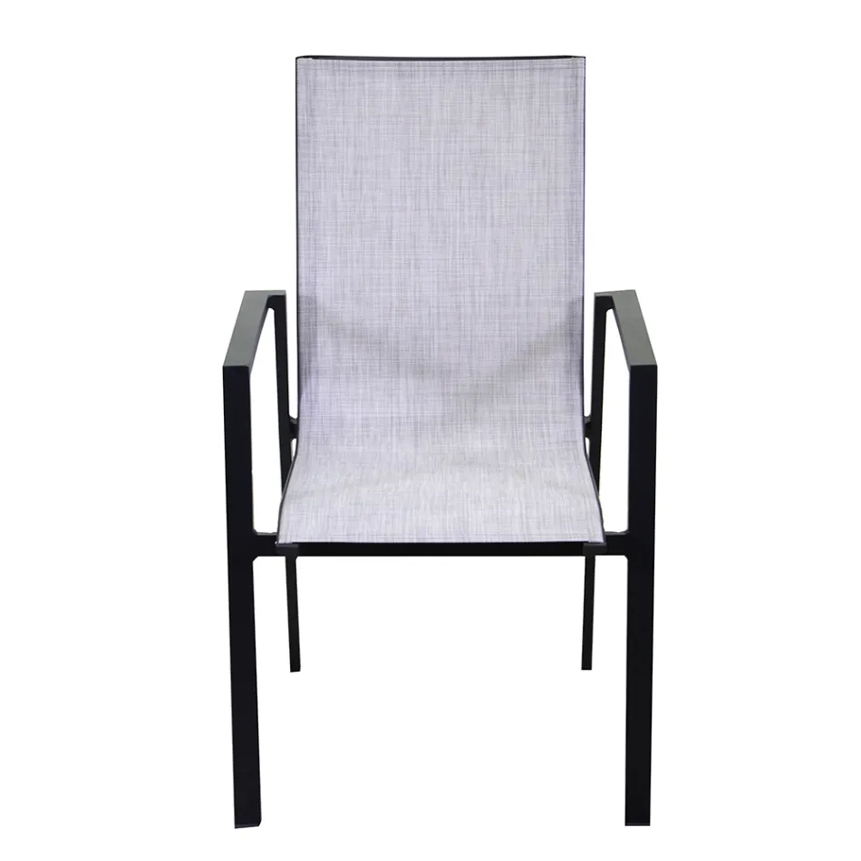 Stapelbare tuinstoel in textilene en aluminium - Foglio Viadurini