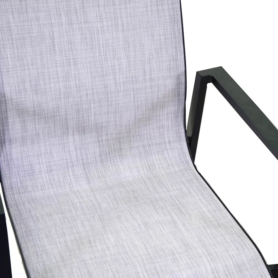 Stapelbare tuinstoel in textilene en aluminium - Foglio Viadurini