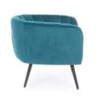Fauteuil in staal en grijs of blauw fluweel Scandinavisch design - Hilary Viadurini