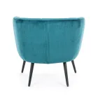 Fauteuil in staal en grijs of blauw fluweel Scandinavisch design - Hilary Viadurini