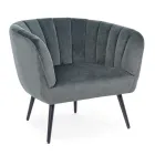 Fauteuil in staal en grijs of blauw fluweel Scandinavisch design - Hilary Viadurini