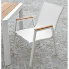 Fauteuil van aluminium en textilene met armleuningen van polyethout - Dagboek Viadurini