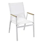 Fauteuil van aluminium en textilene met armleuningen van polyethout - Dagboek Viadurini