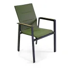 Fauteuil in aluminium en textilene met insert in de armleuningen in HPL - Righello Viadurini