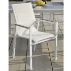 Fauteuil in aluminium en textilene met insert in de armleuningen in HPL - Righello Viadurini