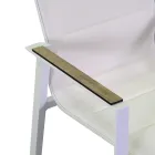 Fauteuil in aluminium en textilene met insert in de armleuningen in HPL - Righello Viadurini