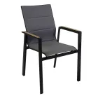 Fauteuil in aluminium en textilene met insert in de armleuningen in HPL - Righello Viadurini
