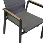 Fauteuil in aluminium en textilene met insert in de armleuningen in HPL - Righello Viadurini