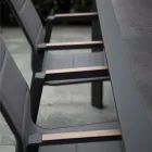 Fauteuil in aluminium en textilene met insert in de armleuningen in HPL - Righello Viadurini