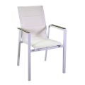 Fauteuil in aluminium en textilene met insert in de armleuningen in HPL - Righello