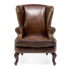 Woonkamer Vintage Leren Fauteuil Verouderd Effect - Stempel Viadurini