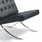 Leunstoel in kunstleer met studs en chroom structuur Morella Viadurini