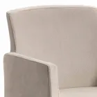 Omega modern design faux lederen en houten fauteuil, gemaakt in Italië Viadurini