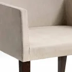 Omega modern design faux lederen en houten fauteuil, gemaakt in Italië Viadurini
