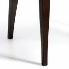 Omega modern design faux lederen en houten fauteuil, gemaakt in Italië Viadurini