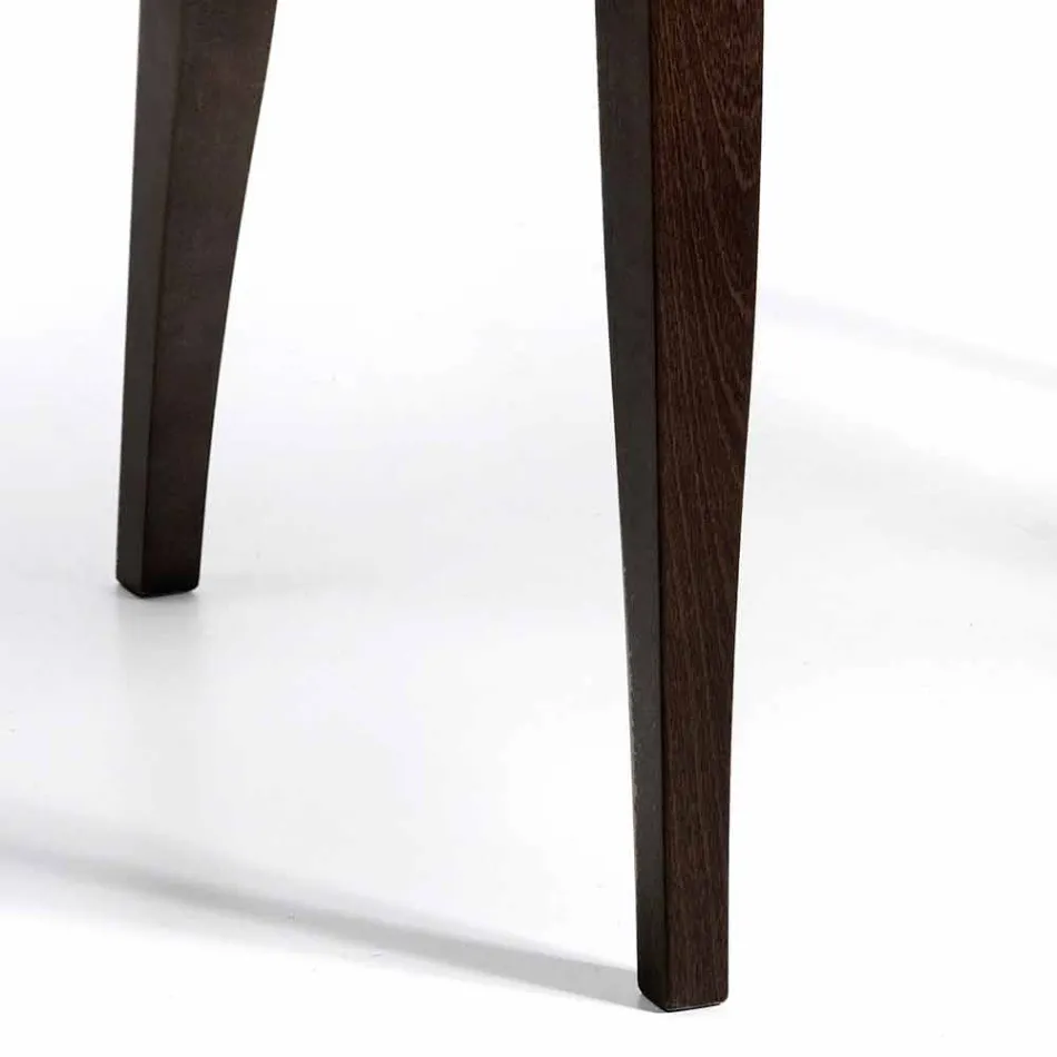 Omega modern design faux lederen en houten fauteuil, gemaakt in Italië Viadurini