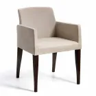 Omega modern design faux lederen en houten fauteuil, gemaakt in Italië Viadurini