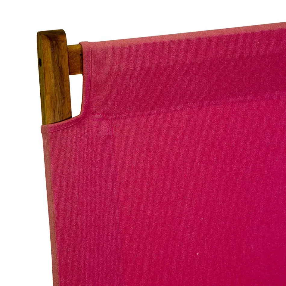 Fauteuil in acaciahout en katoen/polyester mix - Bottega Viadurini