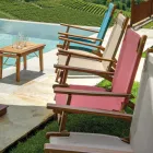 Fauteuil in acaciahout en katoen/polyester mix - Bottega Viadurini