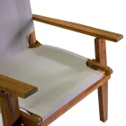 Fauteuil in acaciahout en katoen/polyester mix - Bottega Viadurini