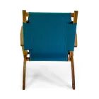 Fauteuil in acaciahout en katoen/polyester mix - Bottega Viadurini