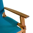 Fauteuil in acaciahout en katoen/polyester mix - Bottega Viadurini